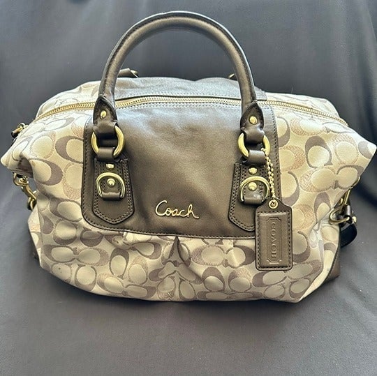 Coach Ashley Metallic TriColor Gold Satchel