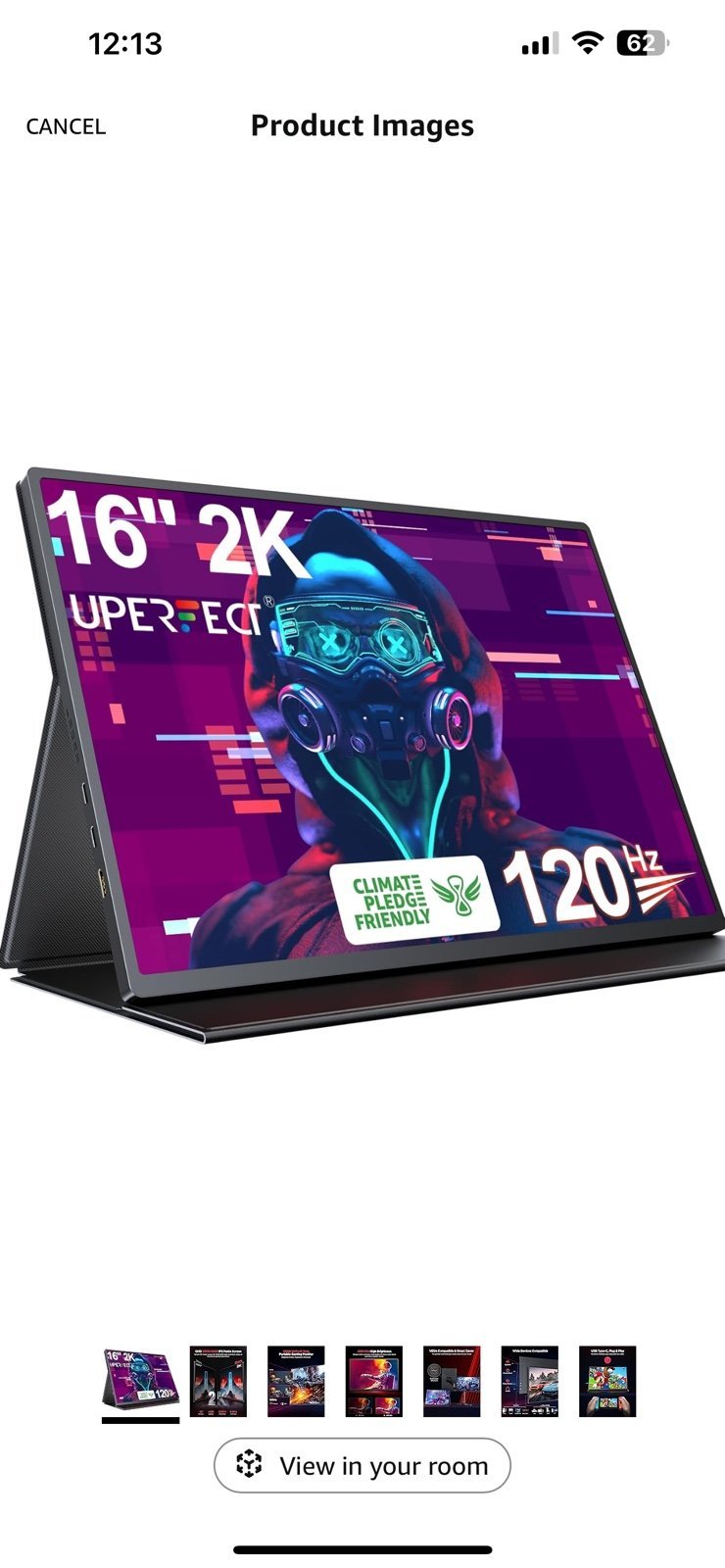 UPERFECT 2K 120Hz Portable Gaming Monitor, 16 2560x1600 QHD Portable Monitor HD