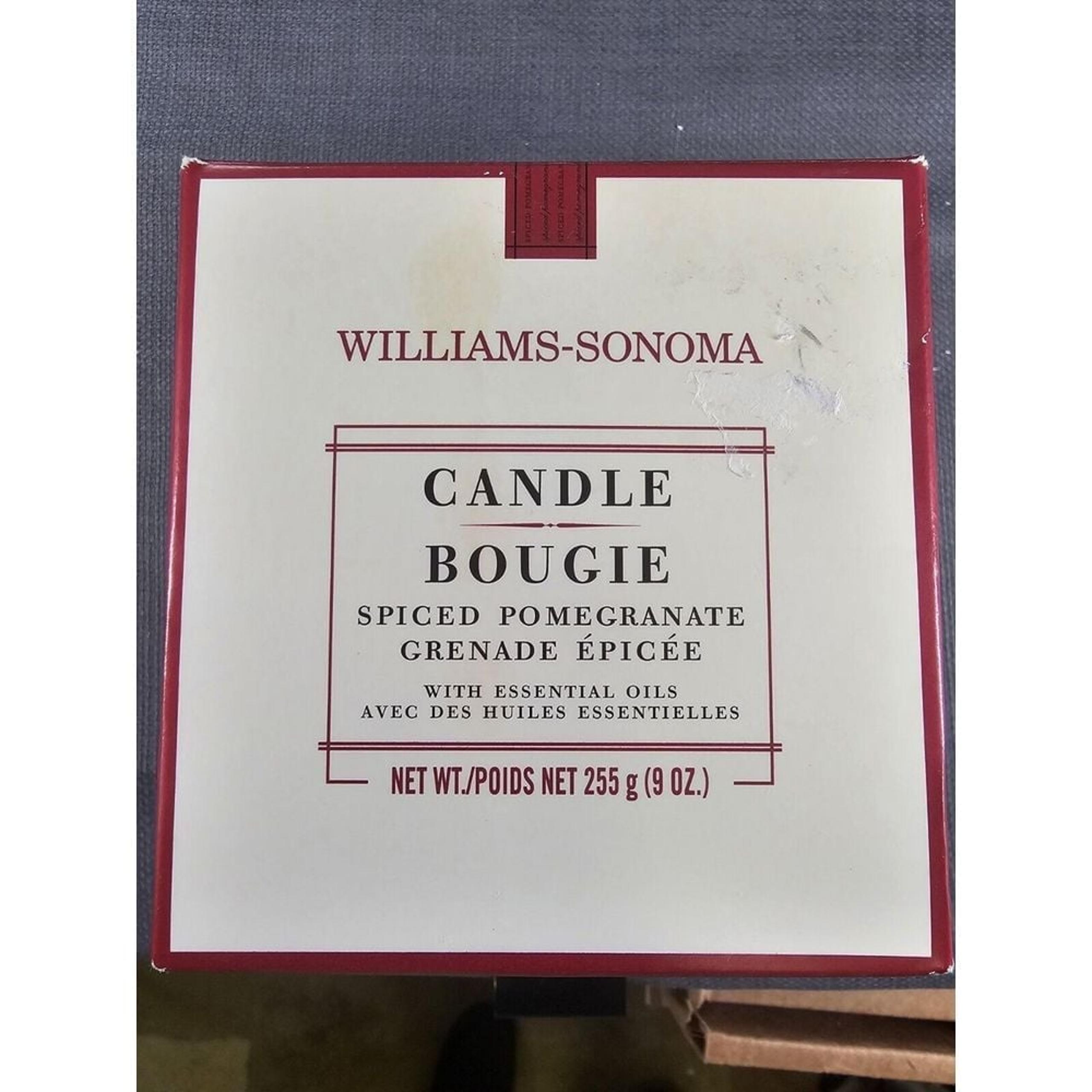 Williams-Sonoma  SPICED POMEGRANATE 9 0z Candle Red Glass NEW