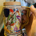 Set of 4 Vintage Hand painted ceramic German Beer steins