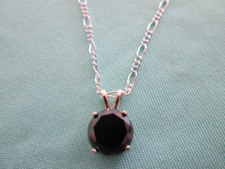 2.25ct 100% Real Natural Black Diamond Necklace, Certificate of Authenticity Inc