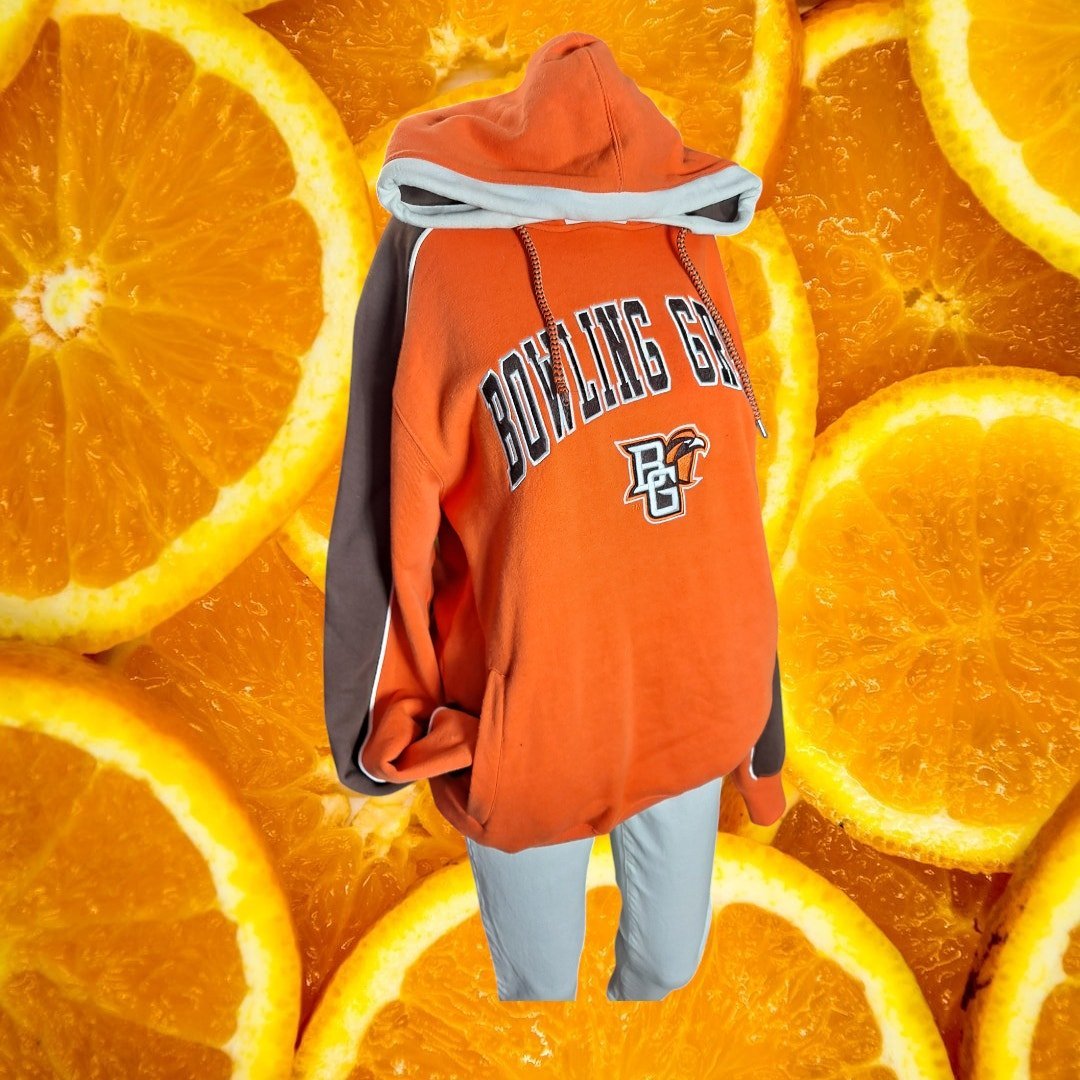 Colosseum Unisex Orange Bowling Green Long Sleeve Hooded Sweatshirt Size M