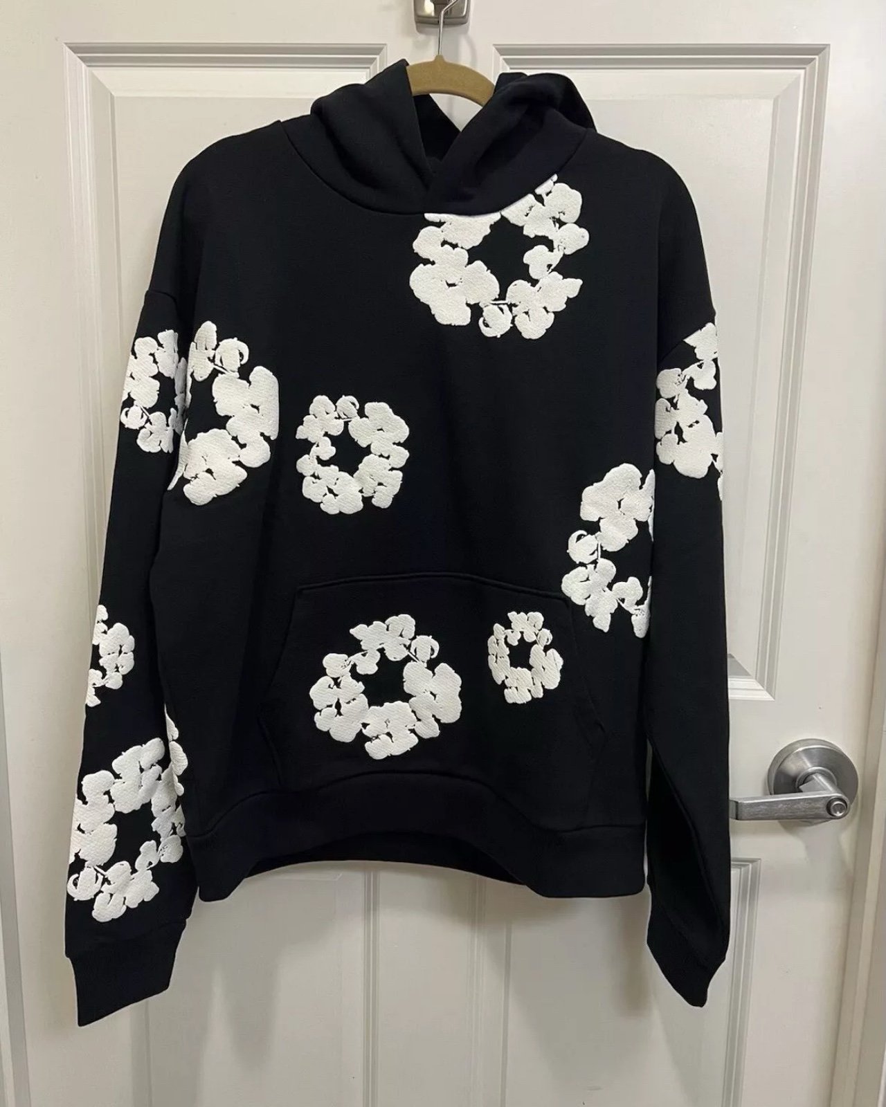 Black Mens Denim Tear Hoodie