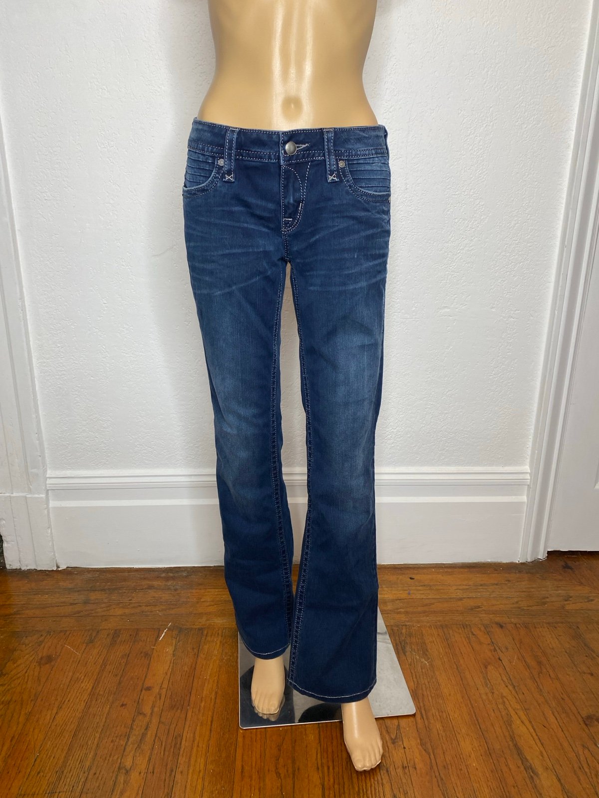 Rock By Rock Revival Kacy Boot Cut Jeans Women’s Size 29X32 Dark Wash Blue EUC