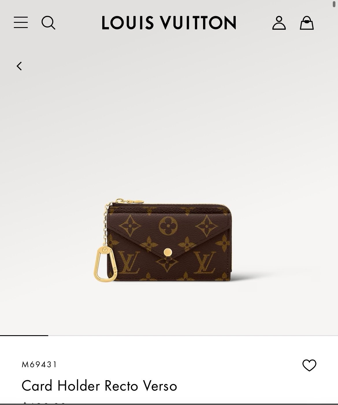 Louis Vuitton Card Holder Retro Verse