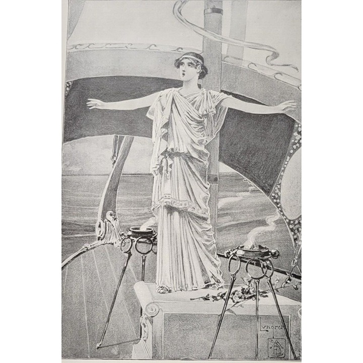 Robert Browning BALAUSTION ADVENTURE Art by Fernand Harvey Lungren 1892 Print