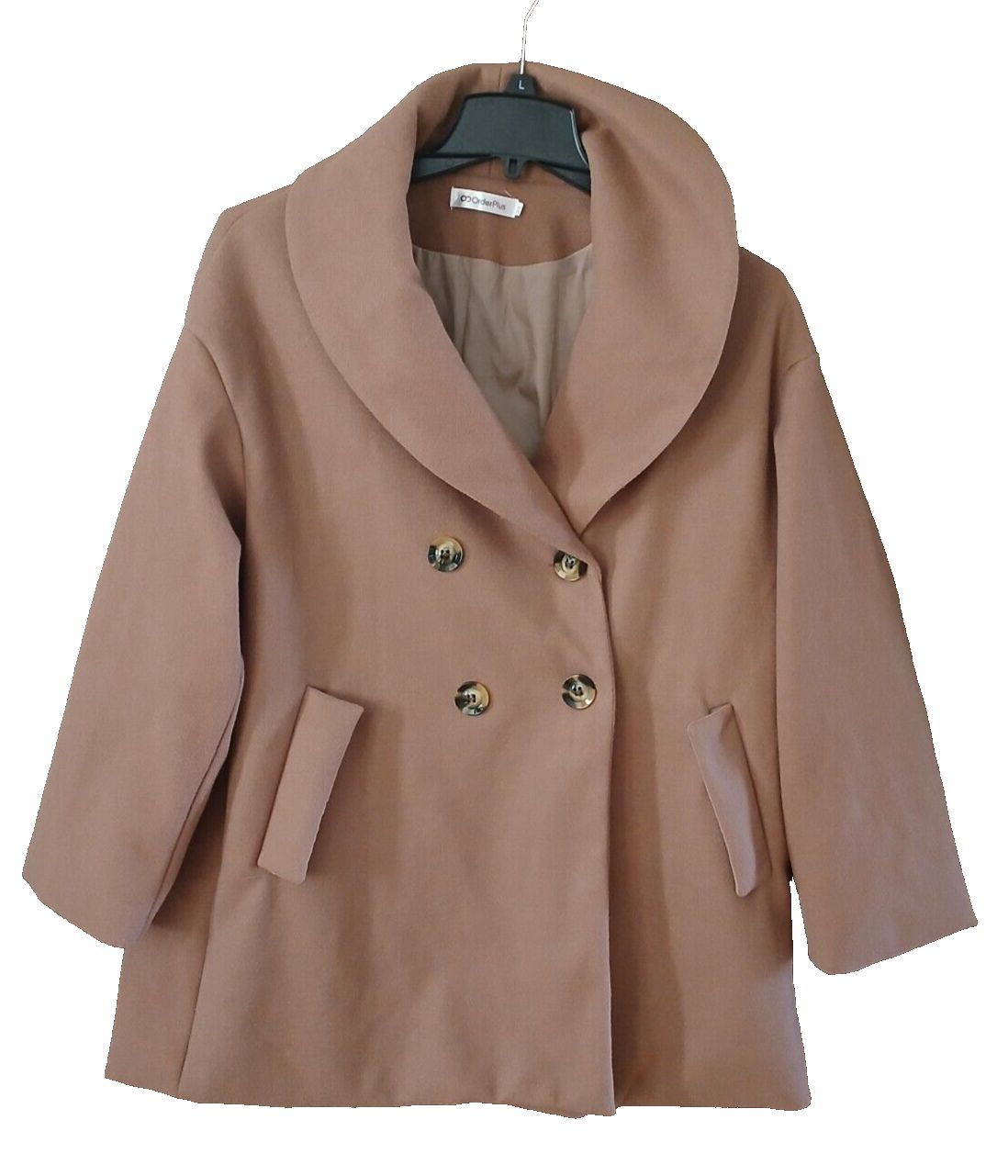 Women's XL Vintage Casual Modest Winter Peacoat Double Breasted Front Pockets