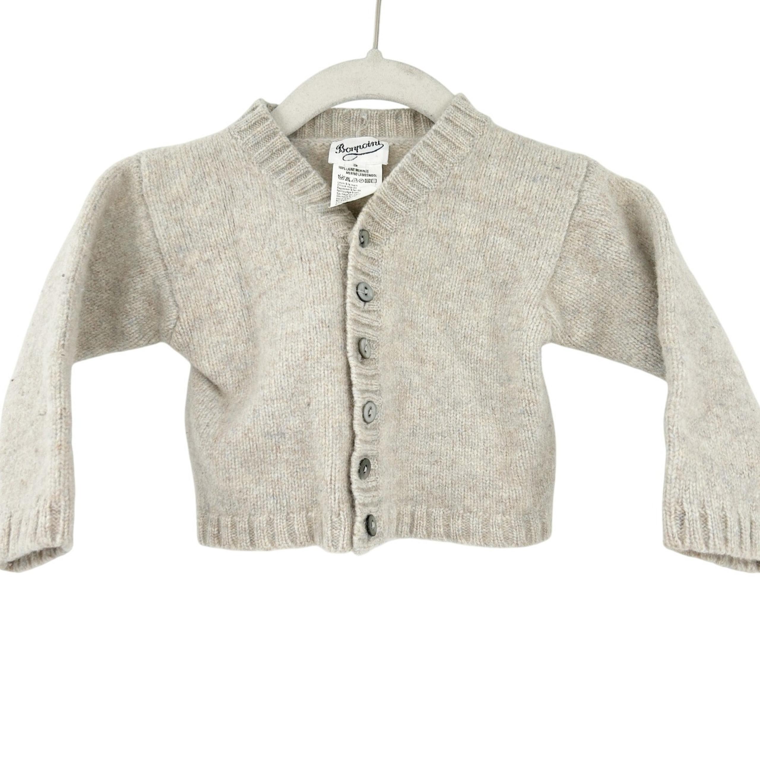 Bonpoint Toddler Unisex Fall Cozy Knit 100% Merino Lambswool Cardigan Sweater 2