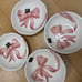 4 pink bow bowls