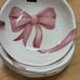 4 pink bow bowls