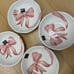 4 pink bow bowls
