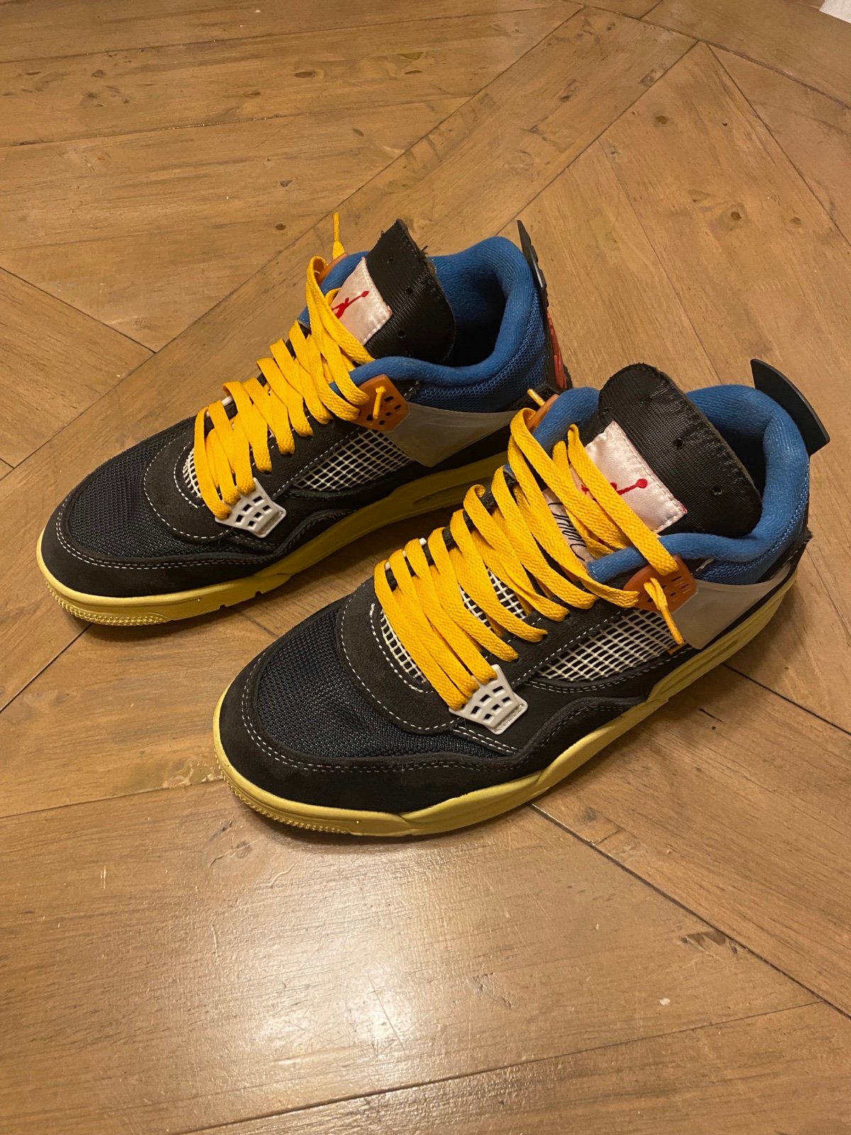 Size 11 - Jordan 4 Retro x Union LA Mid Off Noir USED YELLOW LACES
