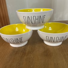 Rae Dunn bowl set of 3 Sunshine cereal soup salad snack