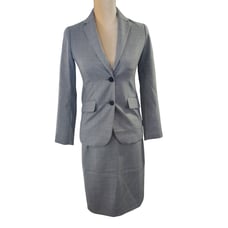 J. Crew 2pc Blazer Skirt Set Wool Blend Heather Gray Petite Size 00 NWT
