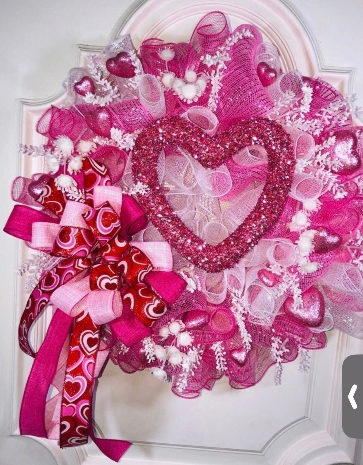 NEW! Heart Wreath Love wreath Valentines Wreath Anniversary Gift Bridal Pink