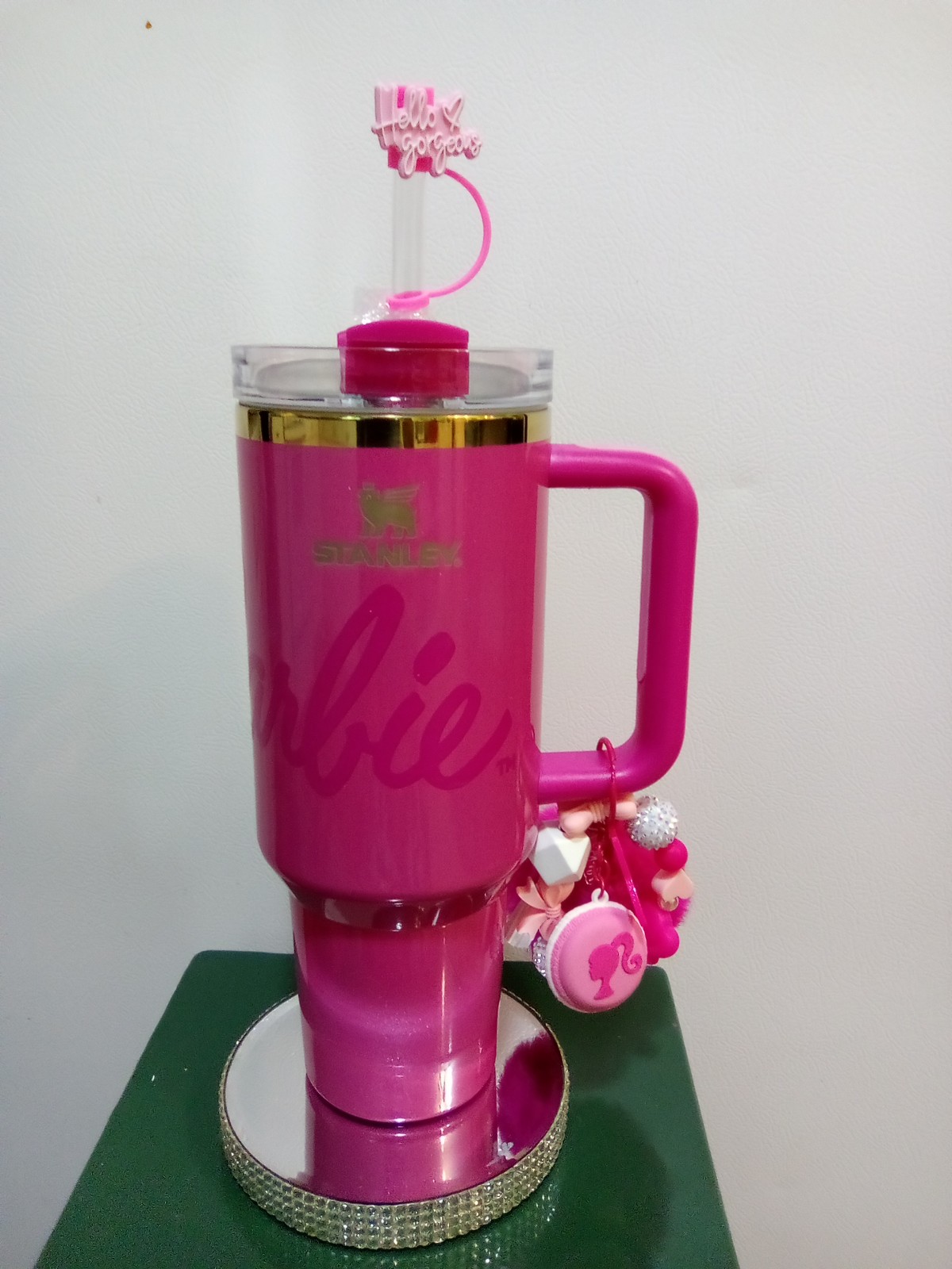 Beautifully Upcycled 40oz Stanley Barbie Icon Tumbler (NIB)