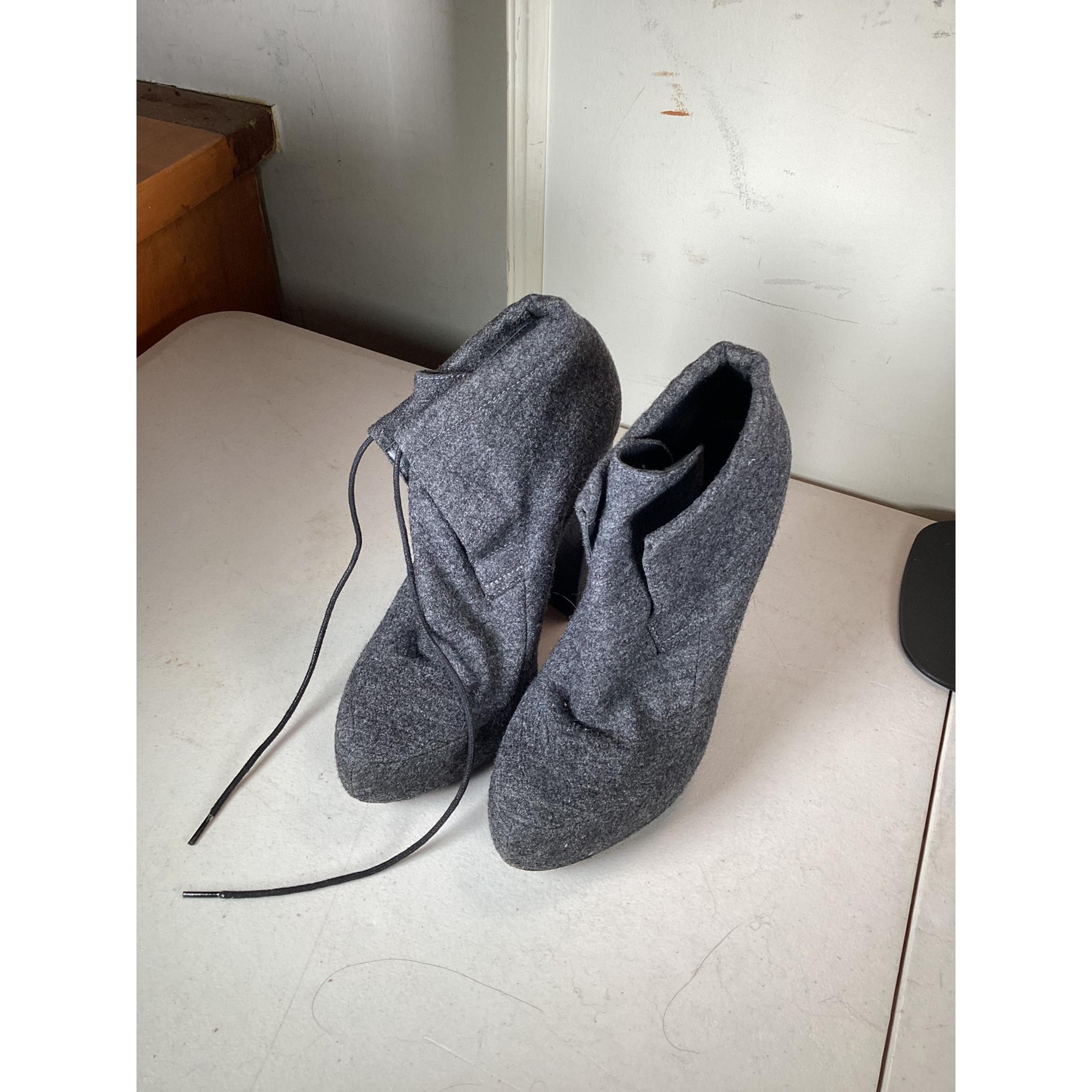 ALEXANDER WANG Women's GRAY HIGH HEELS ANKLE BOOTIES