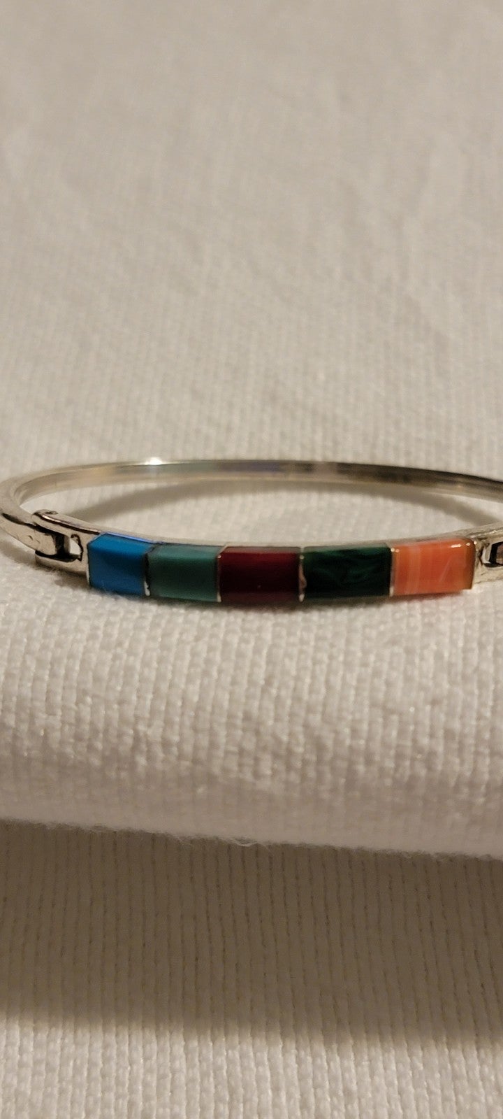 925 Sterling Mexico multi inlay Bracelet