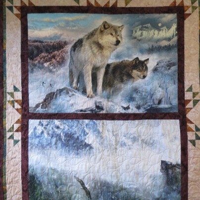 Call of the Wild wolf quilt
