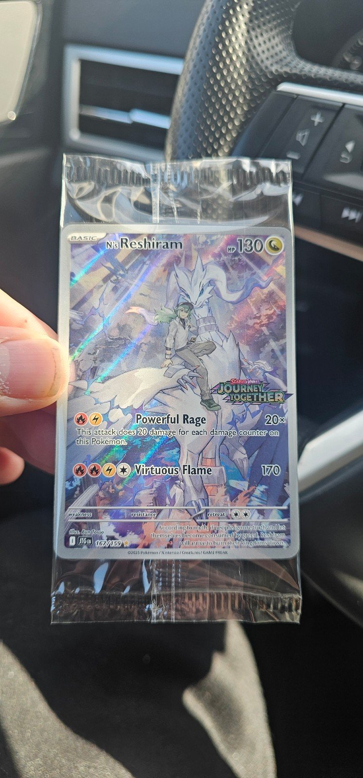 N's Reshiram JTG 167/159 Pokemon Journey Together Stamped Promo