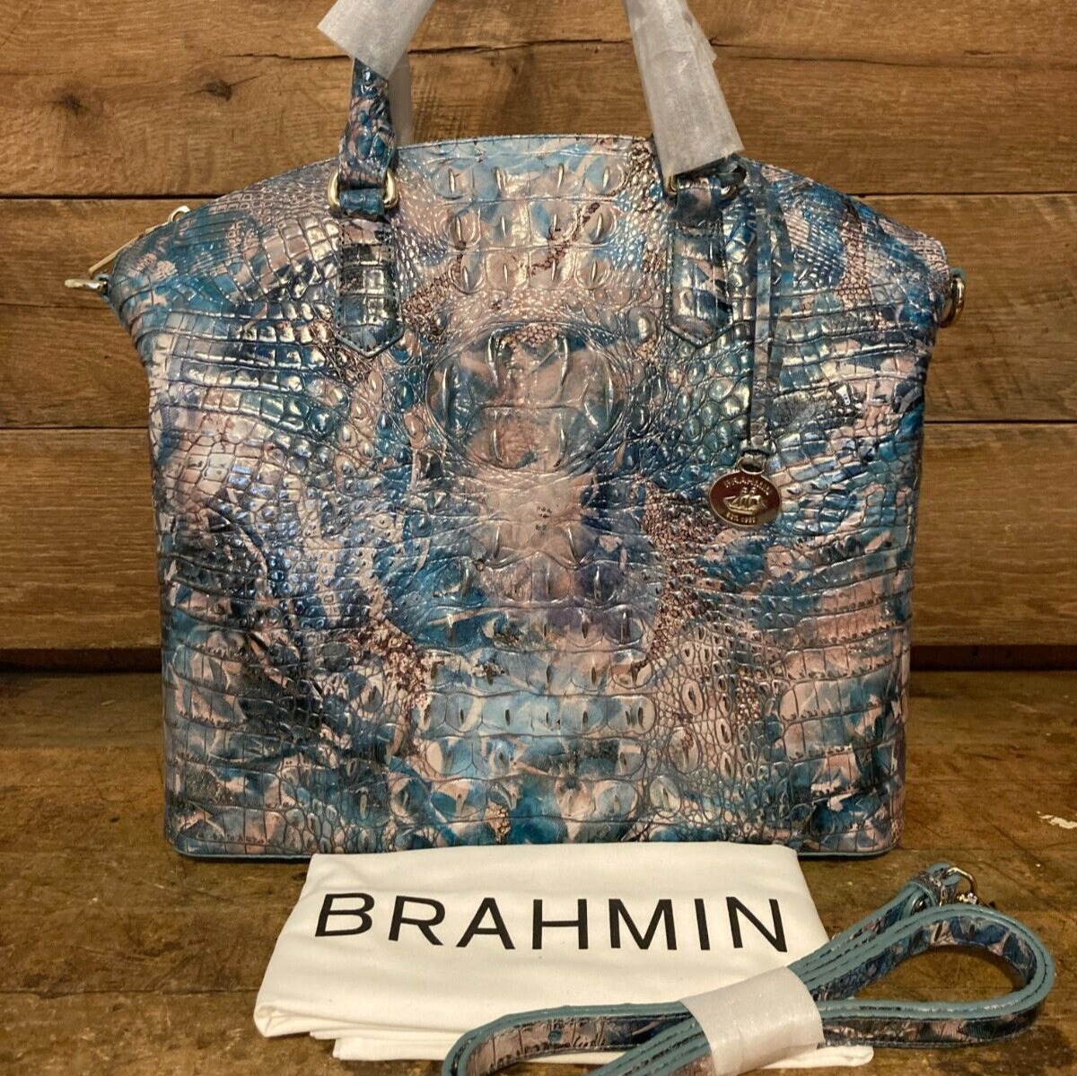 Brahmin Large Duxbury Blue Lace Melbourne Leather Satchel ---NWT