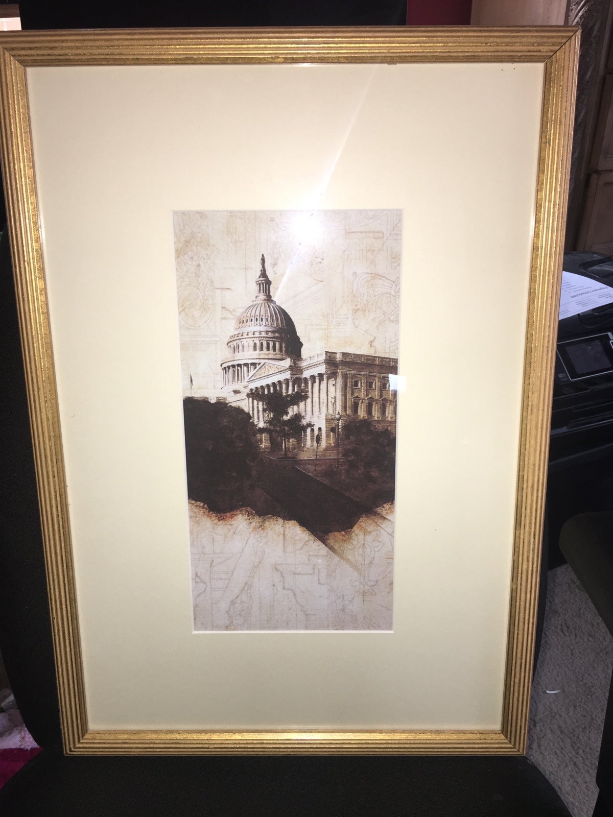 Washington D.C Constitution Building D. C art print Framed