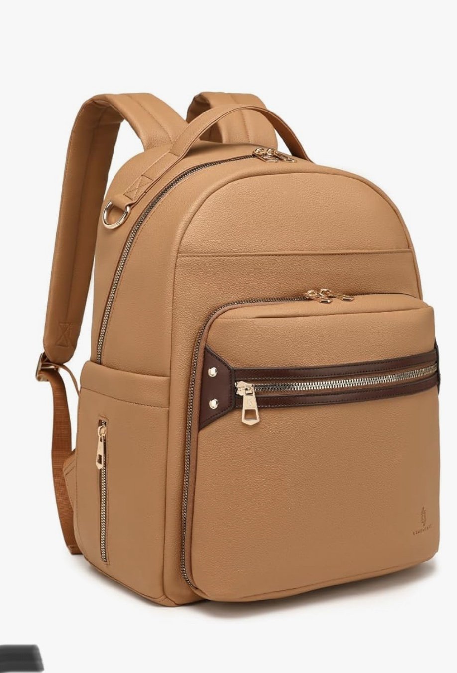 LEADVENST Vegan Leather Diaper Bag Backpack with Washable Changing Pad,15 pocket