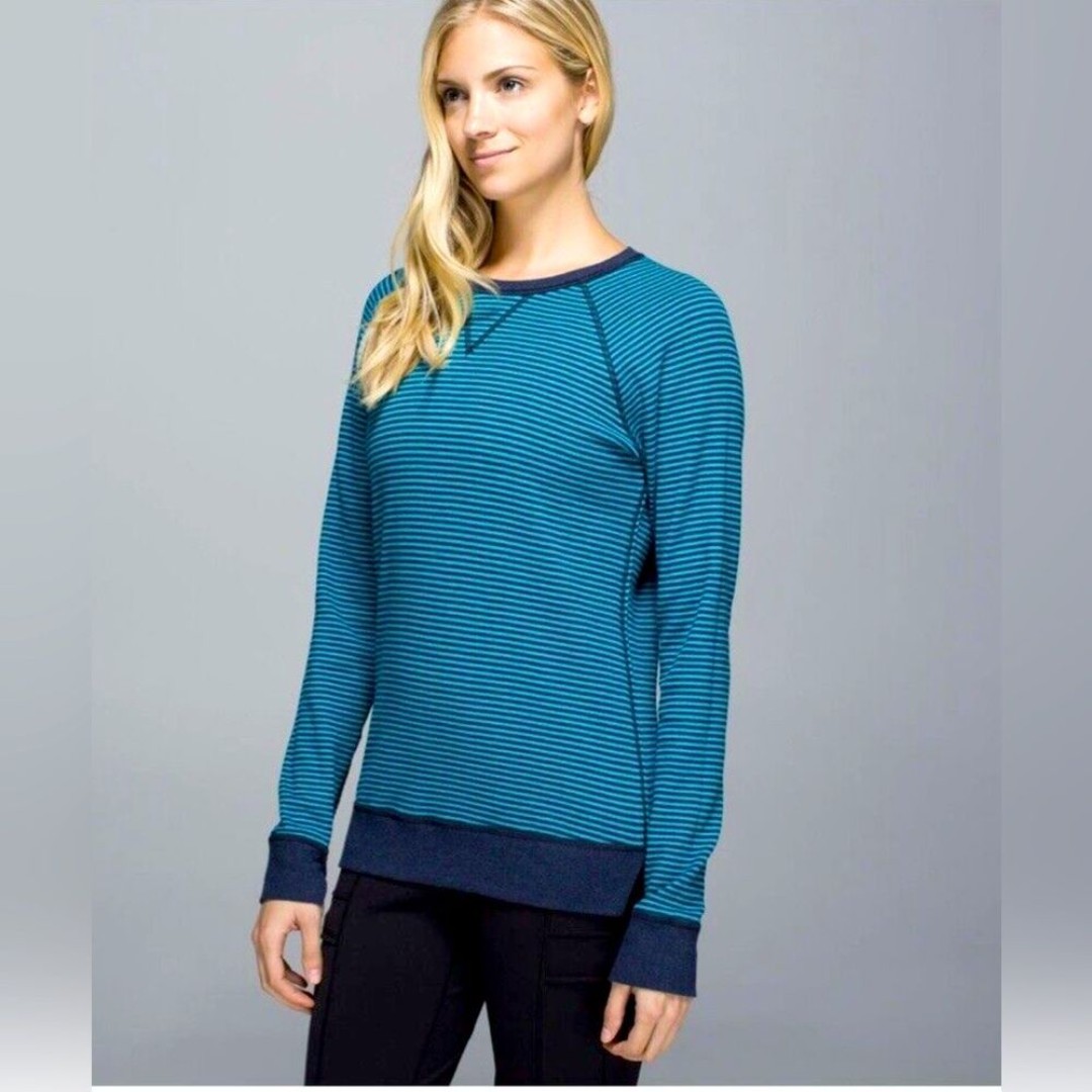Lululemon Open Your Heart Long Sleeve Reversible Classic Stripe Heathered