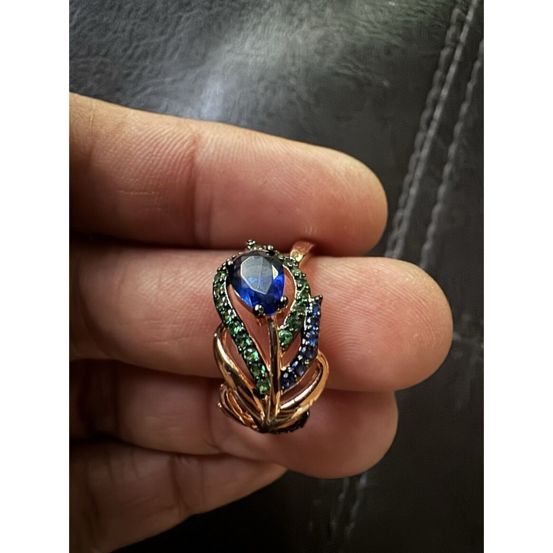 585 14K RG Rose Gold Stamped Elegant Natural Peacock Size 7 Ring