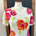 Adrienne Vittadini Crochet Knit Floral Top SIZE M Petite Boho Colorful Spring