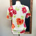 Adrienne Vittadini Crochet Knit Floral Top SIZE M Petite Boho Colorful Spring