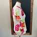 Adrienne Vittadini Crochet Knit Floral Top SIZE M Petite Boho Colorful Spring