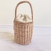 Embroidered Straw Handbag