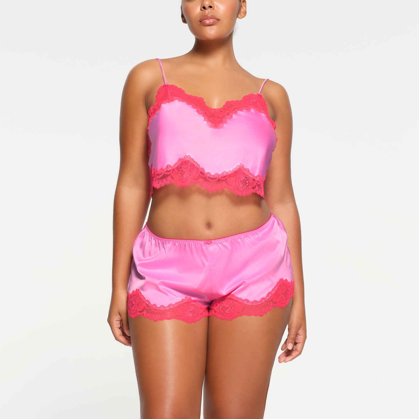 Stretch Satin Lace Cami