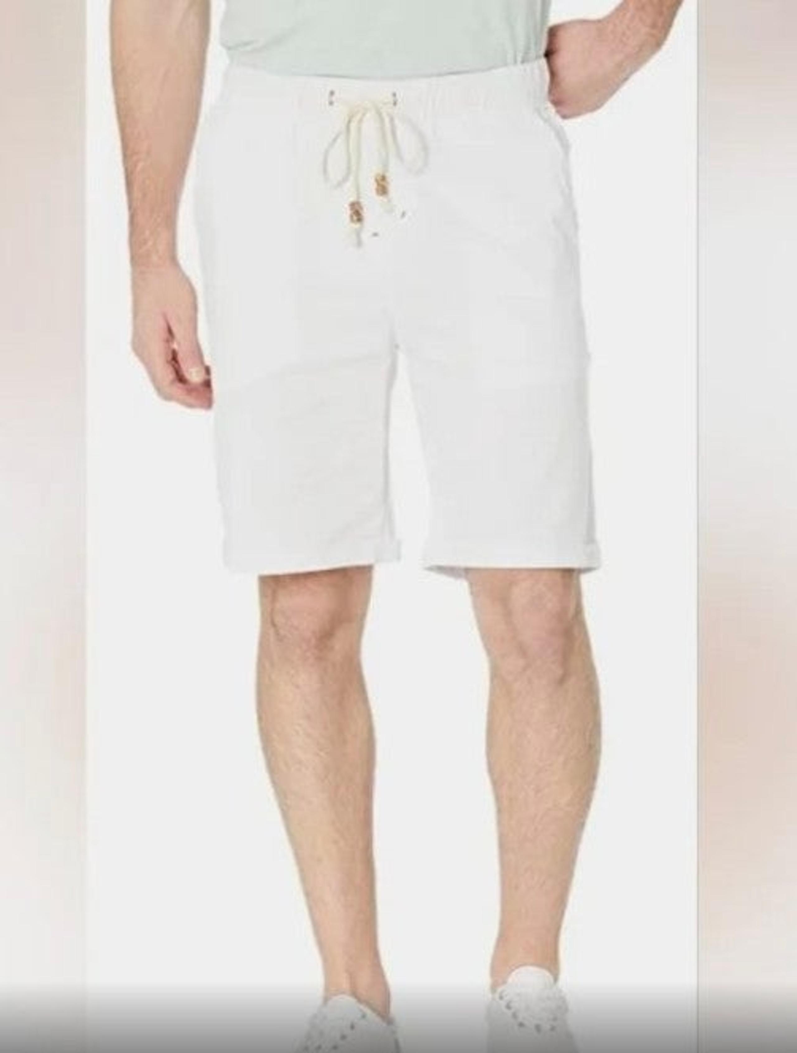 White Amazon Essentials Linen Casual Classic Fit Shorts Mens 3XL