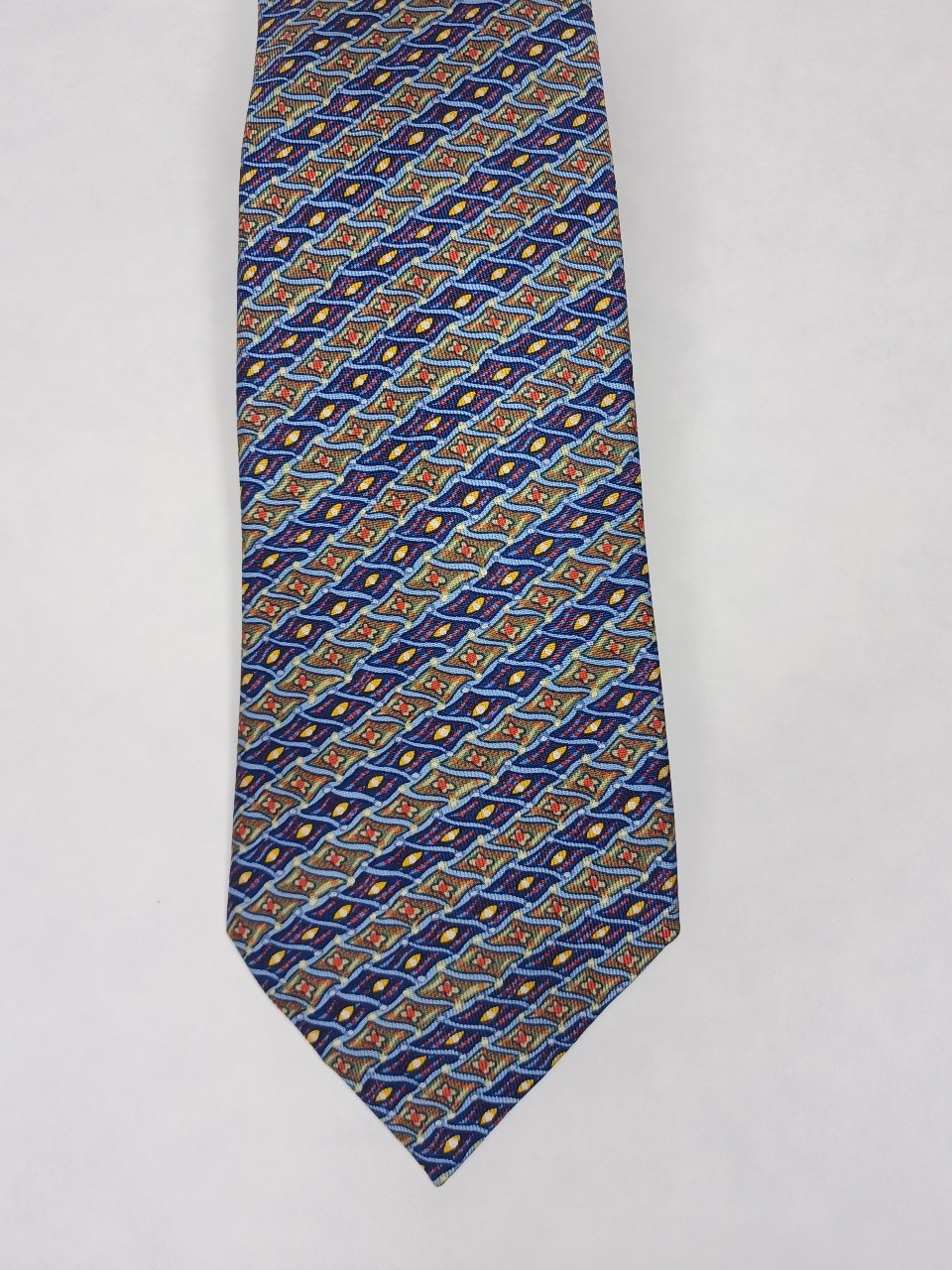 Hermes Paris Men's 7770 FA Multicolored Geometric Silk Tie