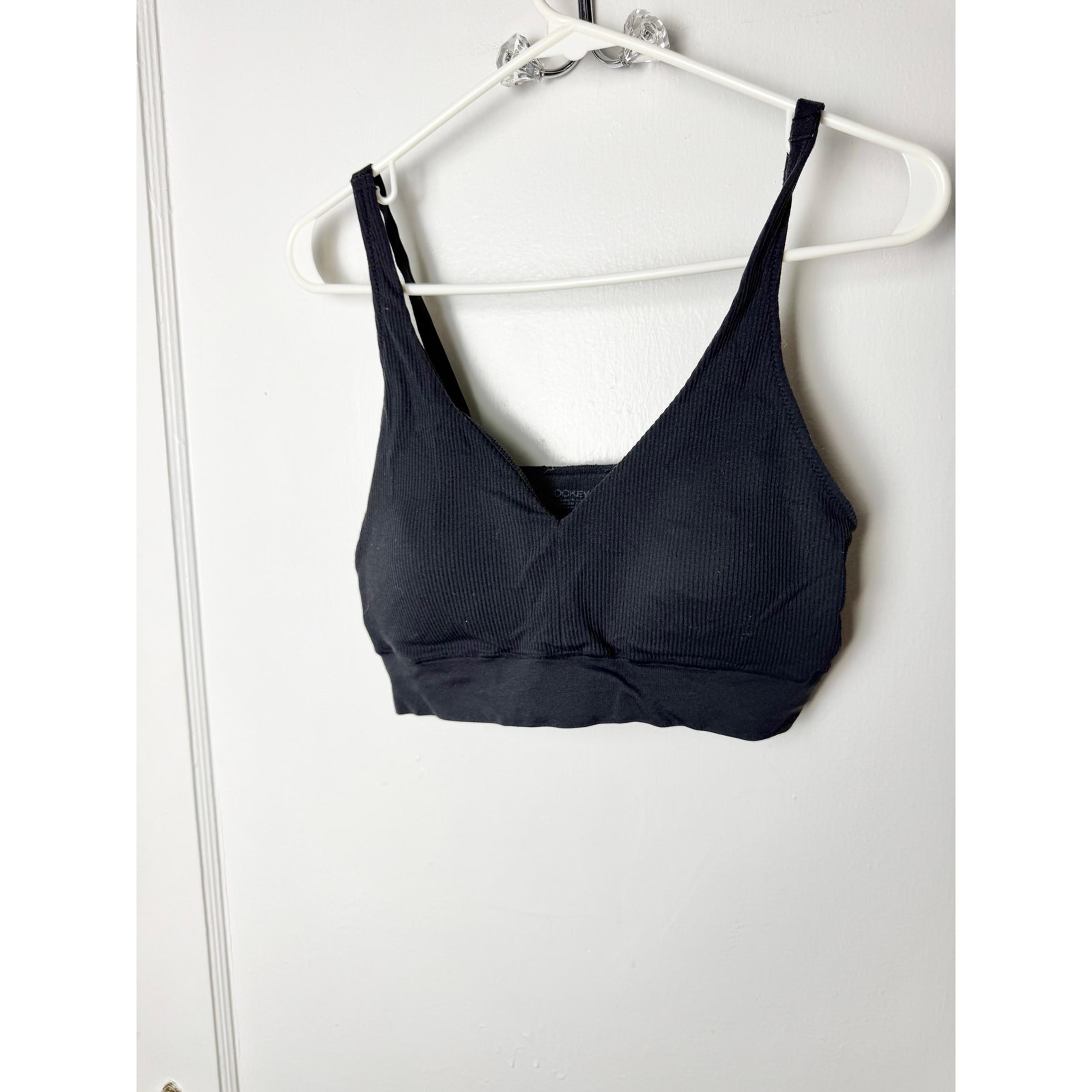 Jockey Bralette Women's XL Black Ribbed Stretch Wireless Comfort Pullover