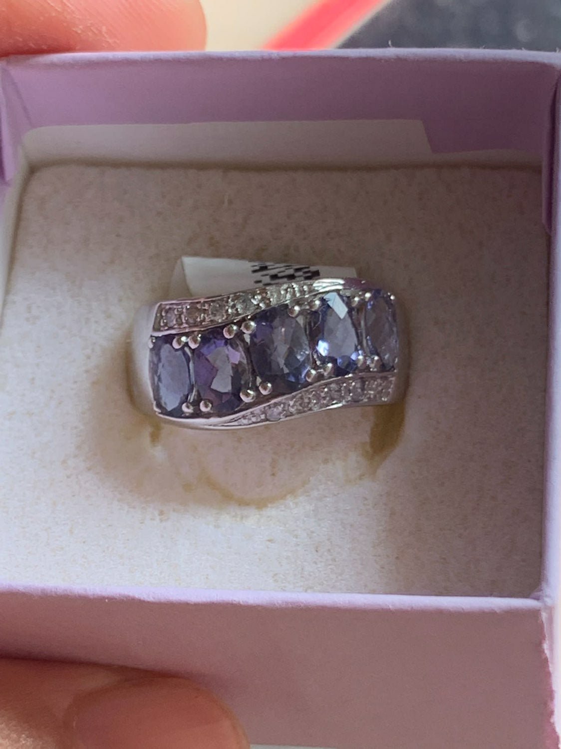 10k WG 1.69 tcw Iolite/diamond ring