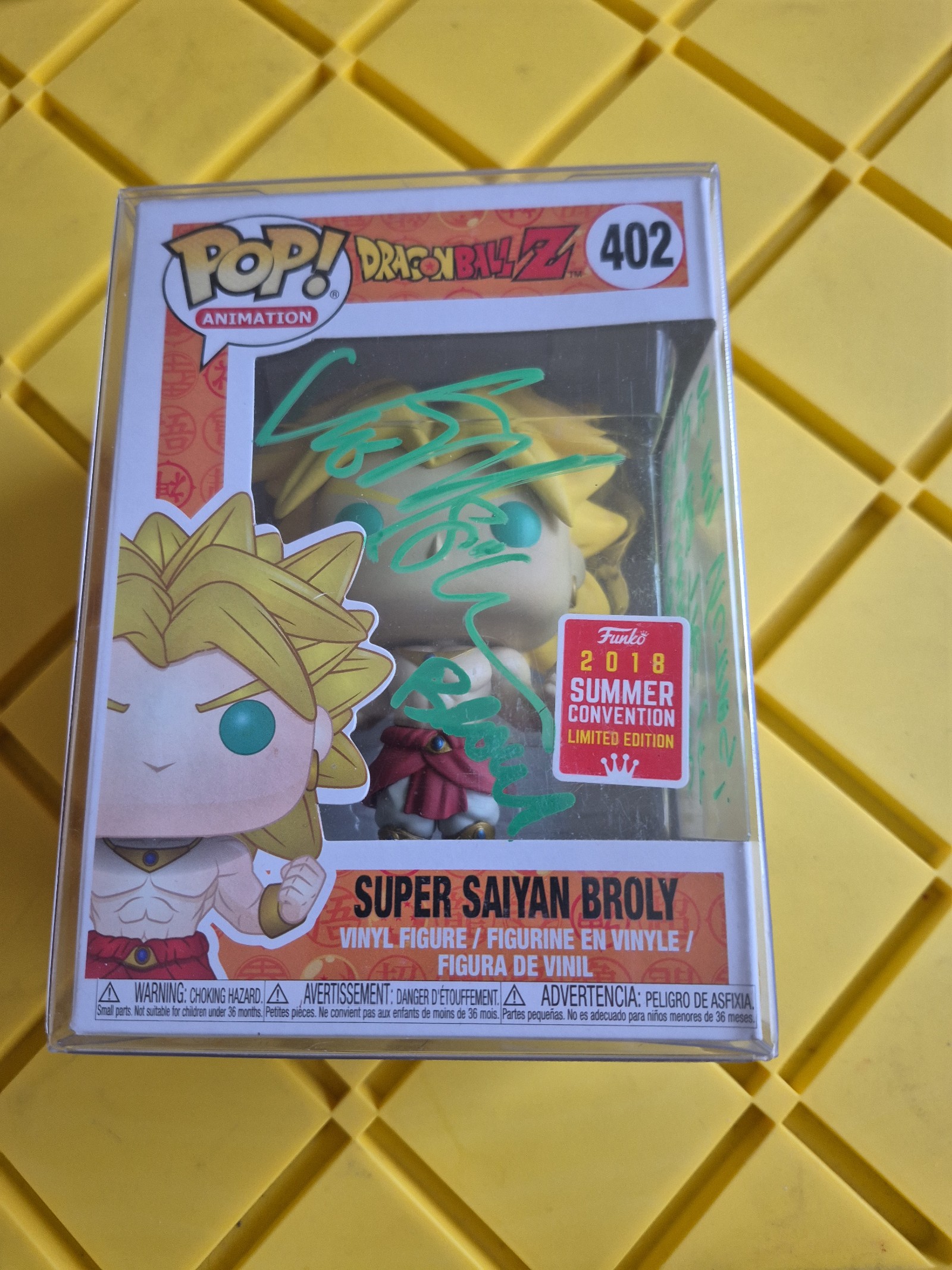 Signed and quoted broly funko pop