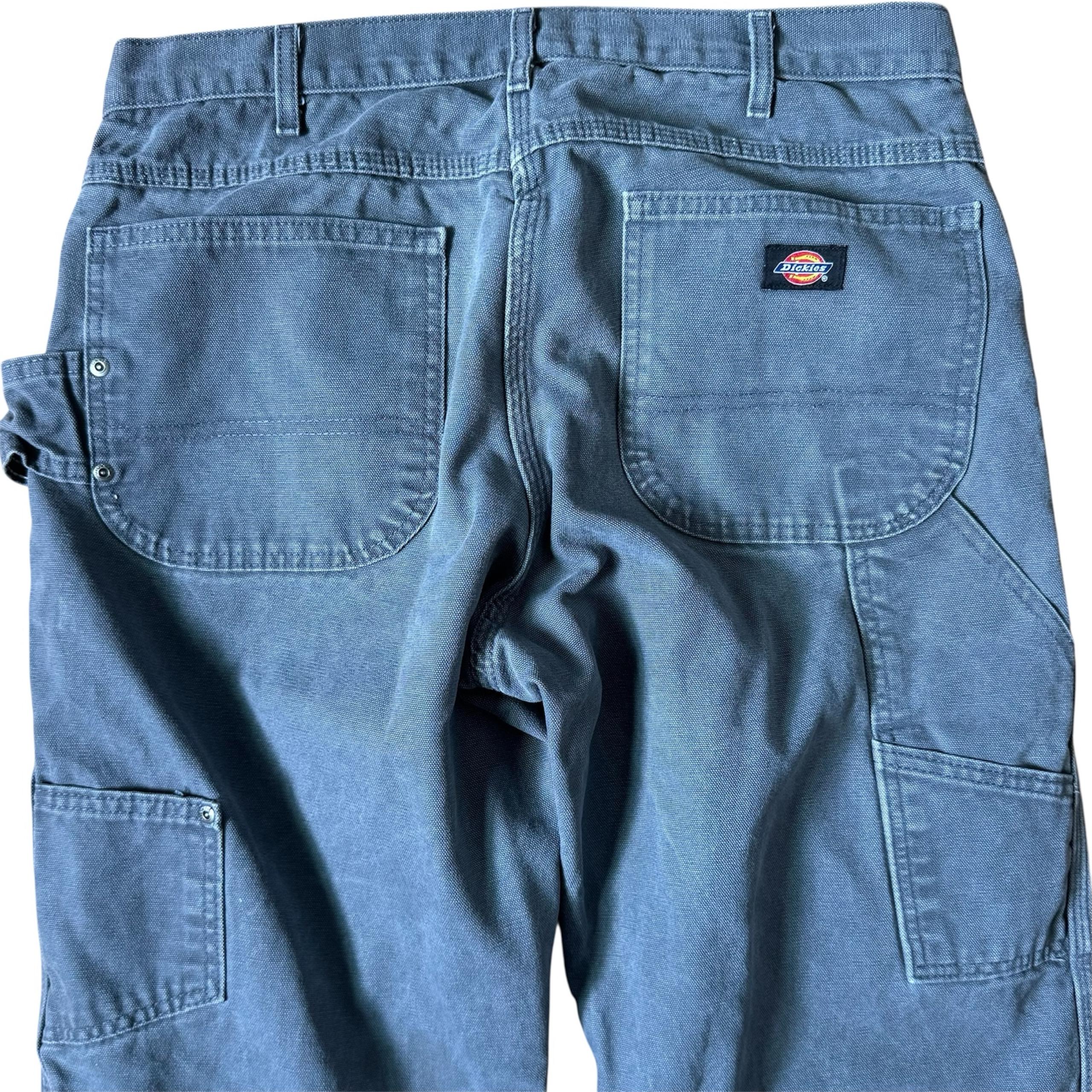 Dickies Faded Black Carpenter Utility Baggy Denim Workwear Jeans Mens 34x33