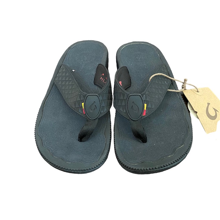 New With Tags Men's Olukai Halo Black Flip Flop Sandal Size 8