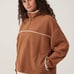COTTON ON Teddy Fleece Pullover Half Zip Sweatshirt Trendy Size Large
