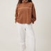 COTTON ON Teddy Fleece Pullover Half Zip Sweatshirt Trendy Size Large