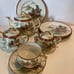 Japanese Kutani Tea Set Mountains Gold Detail 9 pcs