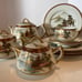 Japanese Kutani Tea Set Mountains Gold Detail 9 pcs
