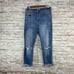 Madewell The High-Rise Slim Crop Boyjean: Knee-Rip Edition sz 26