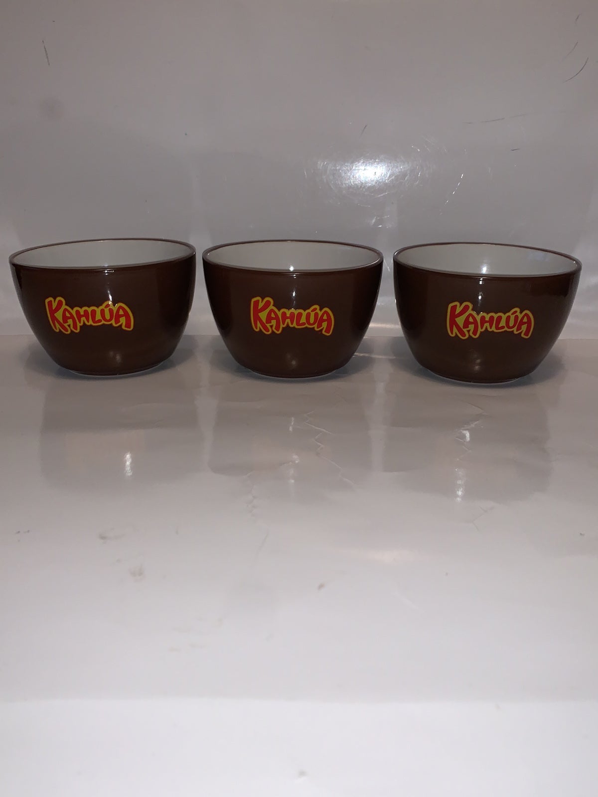 Kahlua Liquor Logo Advertising Brown Ceramic Bowls