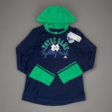 Adidas Women's Notre Dame Fighting Irish Long Sleeve Hooded Shirt NWT Large