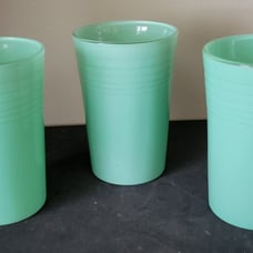 3 Vintage Jadeite Juice Glasses