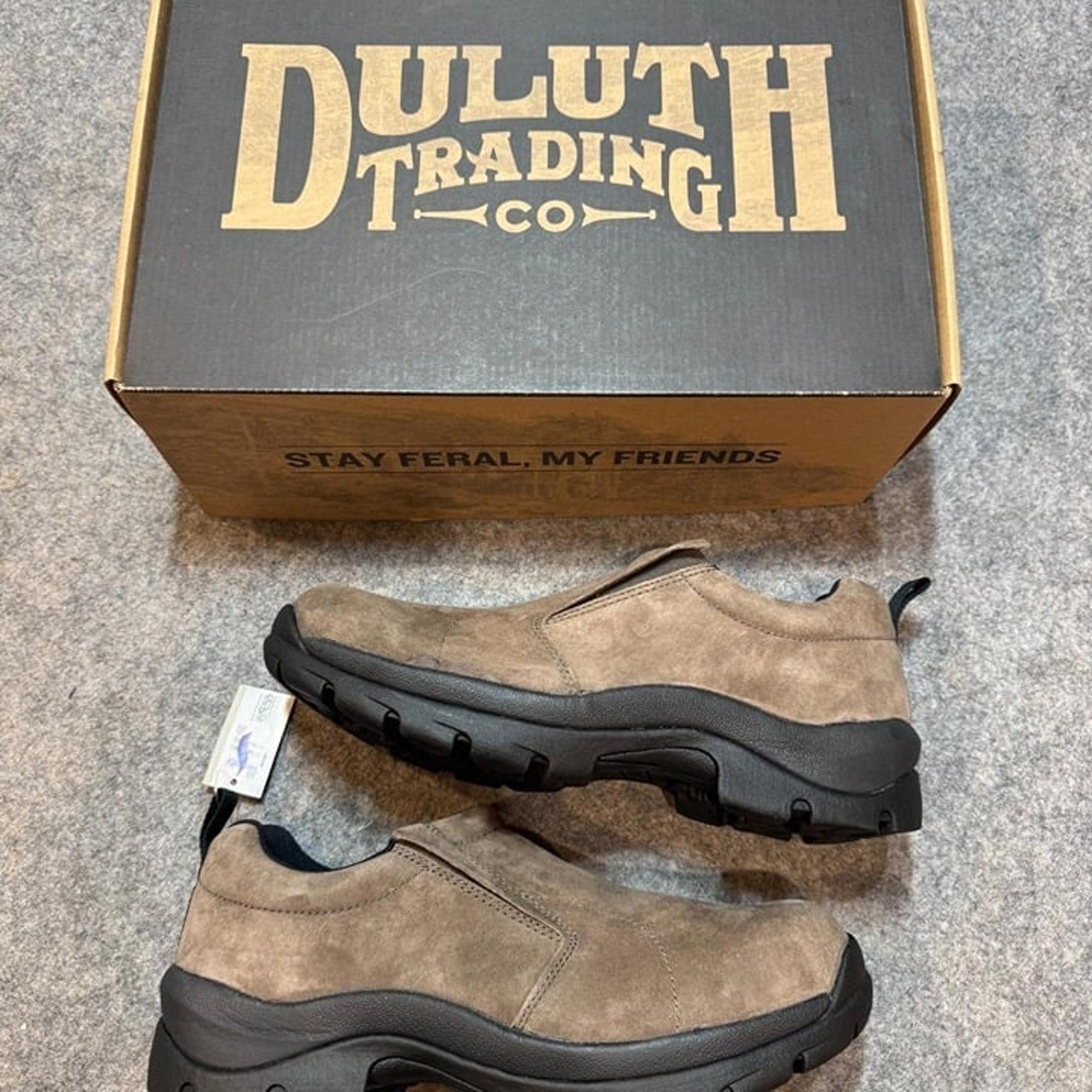 brand new brown suede duluth slip on shoes 11 MEN